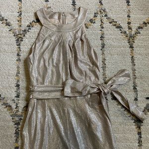Tahari Arthur S Levine gold halter pantsuit